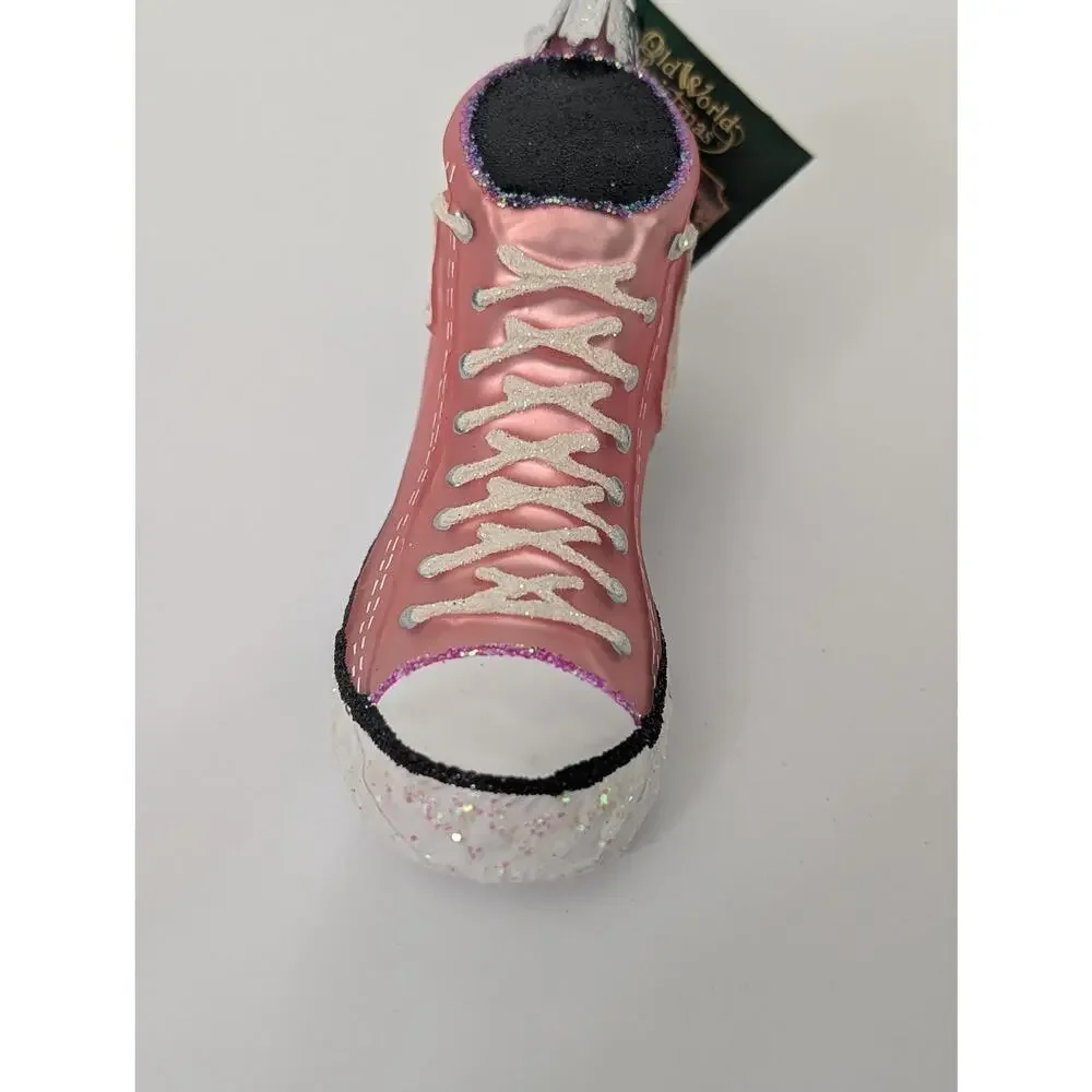 Old World Christmas Pink High-Top Sneaker Glass Ornament Retro 2019